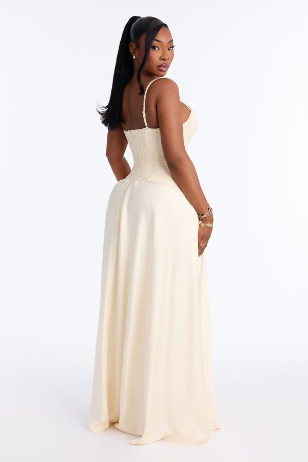 Dress with a satin