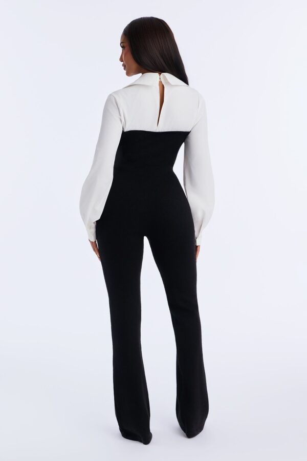 Contrast Jumpsuit in Black