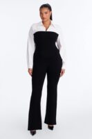 Contrast Jumpsuit in Black