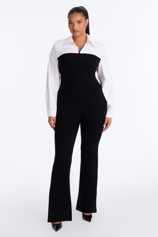 Contrast Jumpsuit in Black