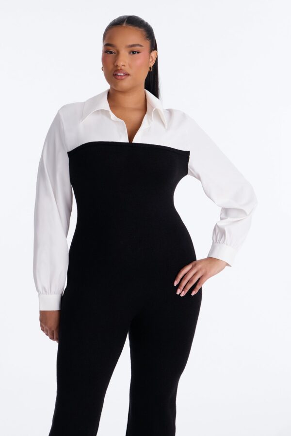 Contrast Jumpsuit in Black