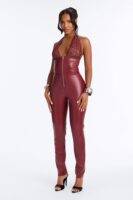 Burgundy V-Neck Jumpsuit