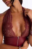 Burgundy V-Neck Jumpsuit