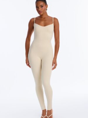 Jumpsuit in Stone 95% nylon