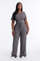 Charcoal Jumpsuit with wide leg