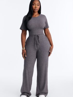 Charcoal Jumpsuit with wide leg