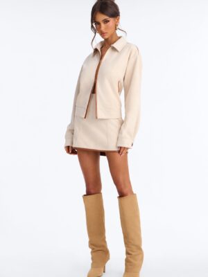 Skirt in Beige 93% polyester