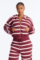 Burgundy Hoodie with zip-up