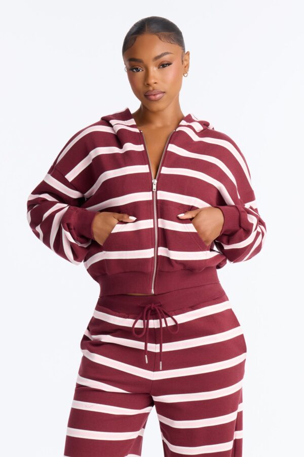 Burgundy Hoodie with zip-up