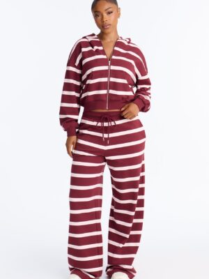 Burgundy Hoodie with zip-up