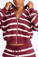 Burgundy Hoodie with zip-up