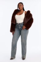 Coat with a cropped