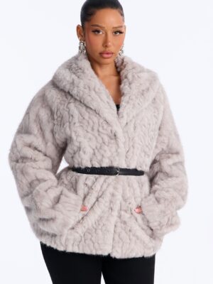 Heather Grey Belt Coat