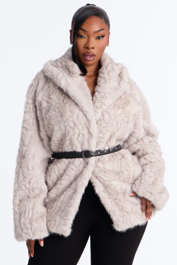 Heather Grey Belt Coat