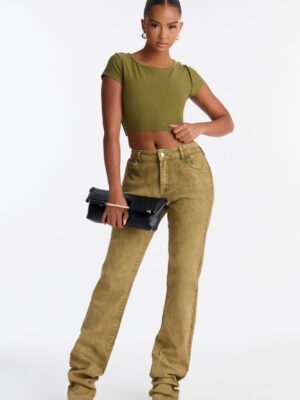 Pants in Olive 97% cotton