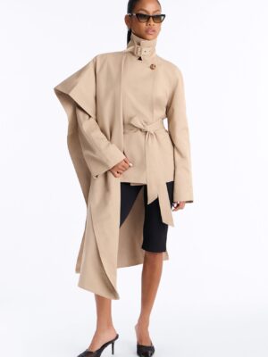 Wrap Coat in Khaki