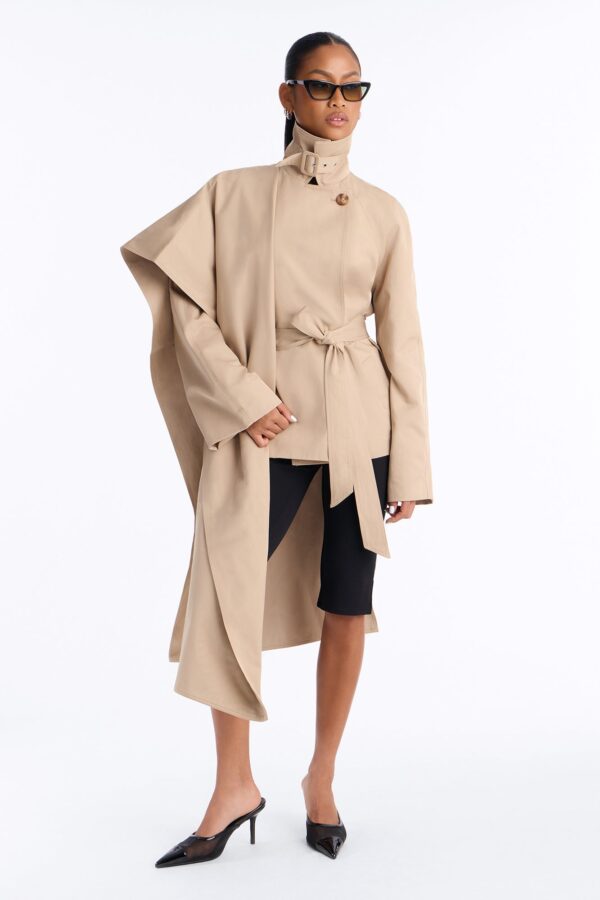 Wrap Coat in Khaki
