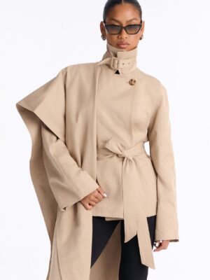 Wrap Coat in Khaki