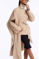 Wrap Coat in Khaki
