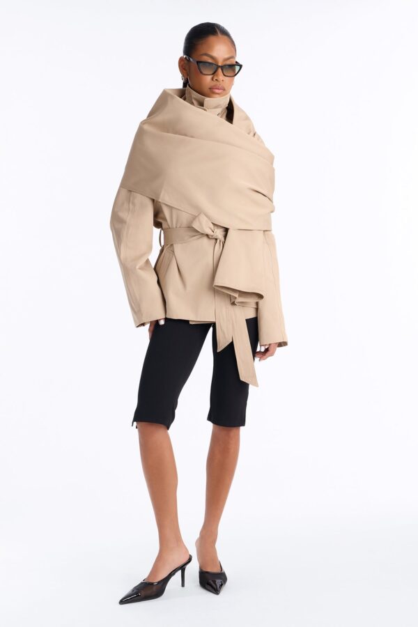 Wrap Coat in Khaki