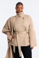Wrap Coat in Khaki