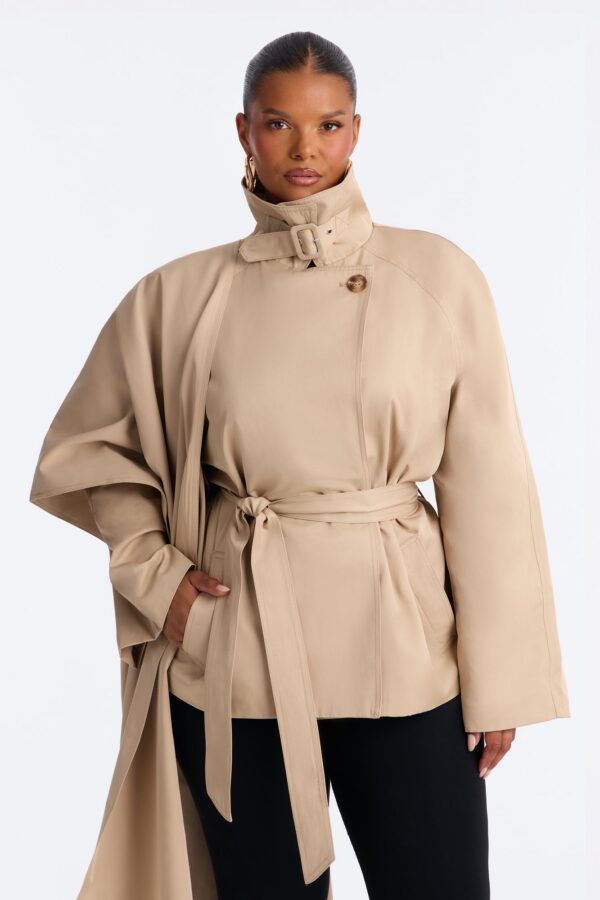 Wrap Coat in Khaki