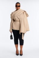 Wrap Coat in Khaki