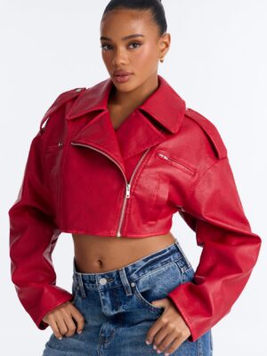 Red Cropped Jacket