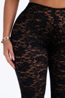 Alessandra High Waisted Lace Footed Leggings - Black