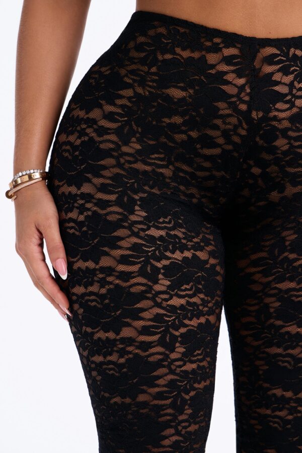 Alessandra High Waisted Lace Footed Leggings - Black