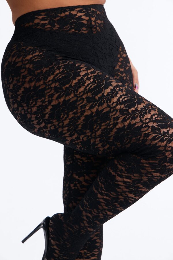 Alessandra High Waisted Lace Footed Leggings - Black
