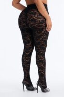 Alessandra High Waisted Lace Footed Leggings - Black
