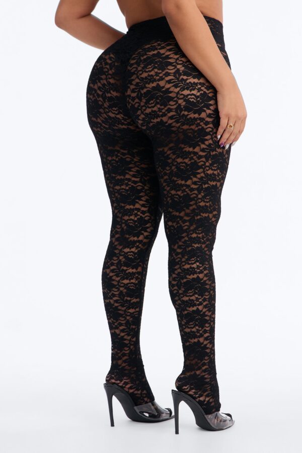 Alessandra High Waisted Lace Footed Leggings - Black