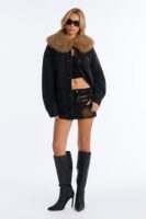 Black and Denim Jacket with oversized