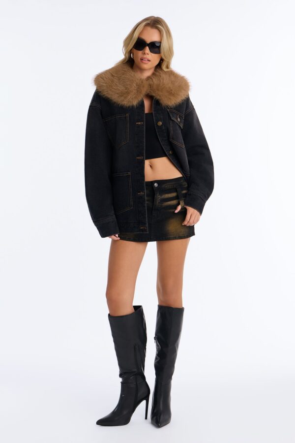 Black and Denim Jacket with oversized