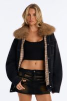 Black and Denim Jacket with oversized