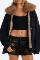 Black and Denim Jacket with oversized