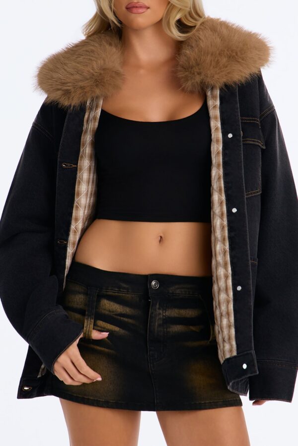 Black and Denim Jacket with oversized