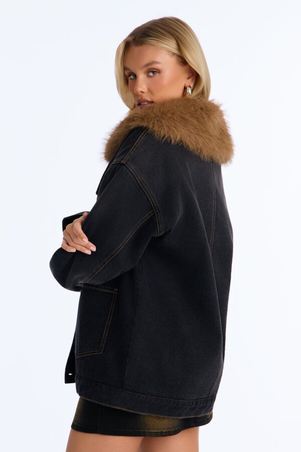 Black and Denim Jacket with oversized