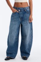 Ciao Bella Crossover Barrel Leg Jeans - Vintage Wash