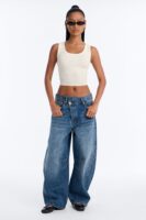 Ciao Bella Crossover Barrel Leg Jeans - Vintage Wash