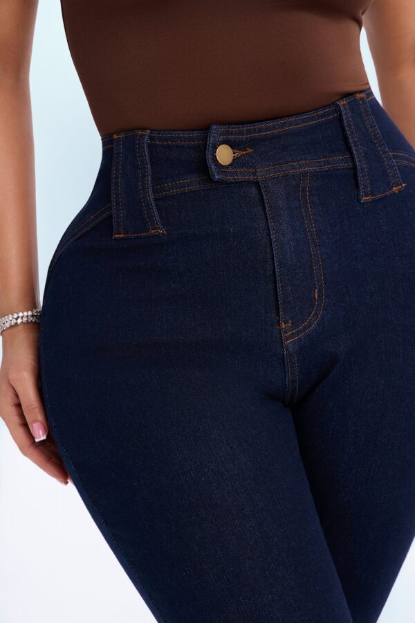 Hit It Compression Stretch High Rise Skinny Jeans - Dark Wash