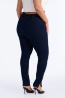 Hit It Compression Stretch High Rise Skinny Jeans - Dark Wash