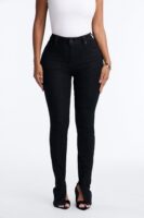 Catch A Glance High RIse Stretch Split Hem Skinny Jeans - Black