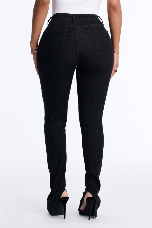 Catch A Glance High RIse Stretch Split Hem Skinny Jeans - Black