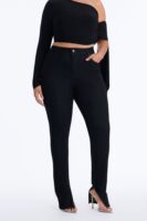 Catch A Glance High RIse Stretch Split Hem Skinny Jeans - Black