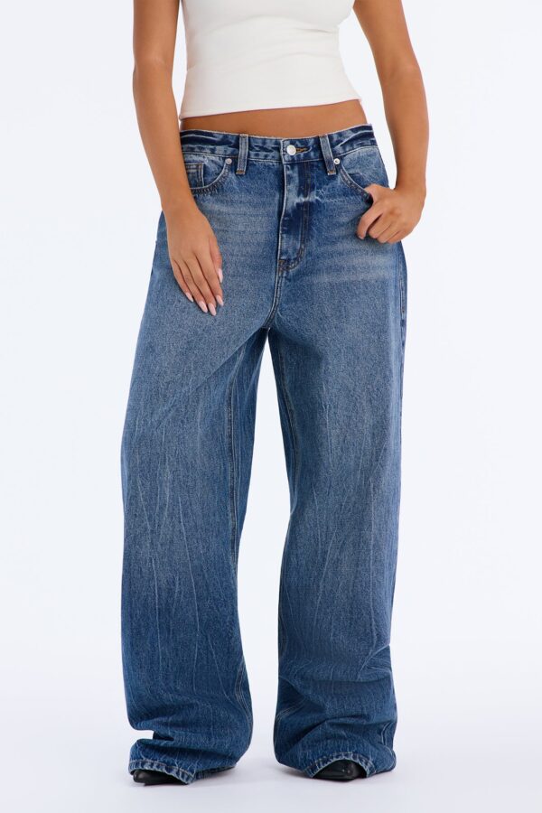 Back In My Game Baggy Jeans - Dark Wash