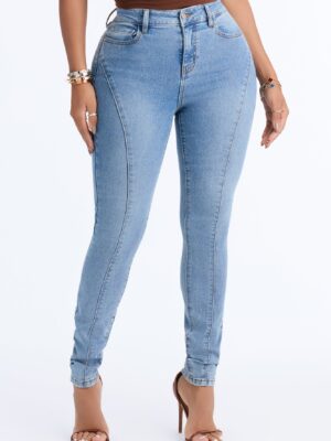 Monica Mid Rise Stretch Skinny Jeans - Medium Wash