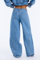 Kelsey Utility Ripped Wide Leg Jeans - Light Wash