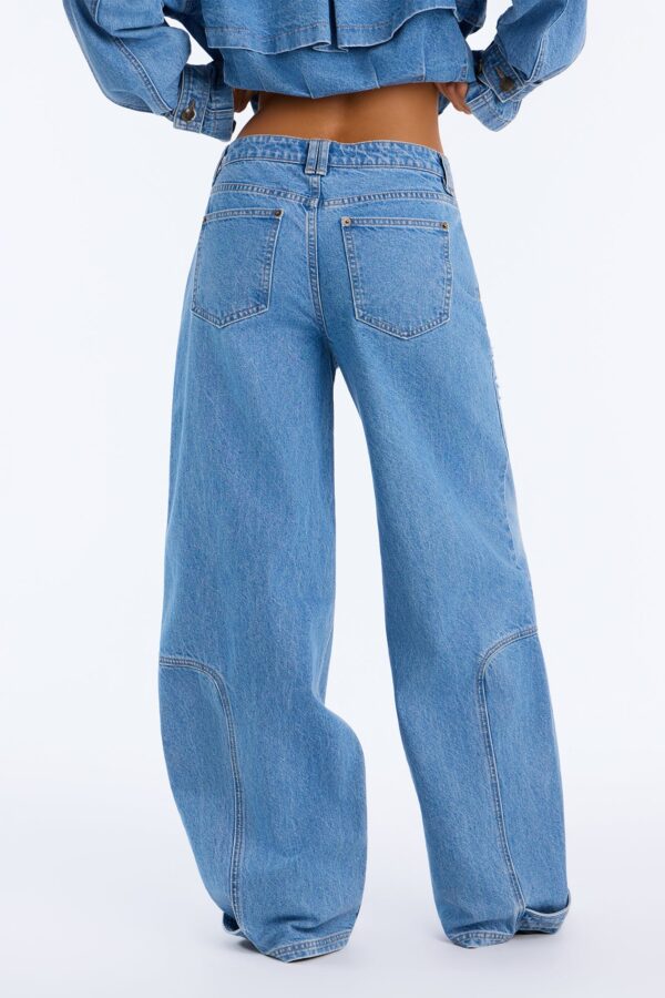 Kelsey Utility Ripped Wide Leg Jeans - Light Wash